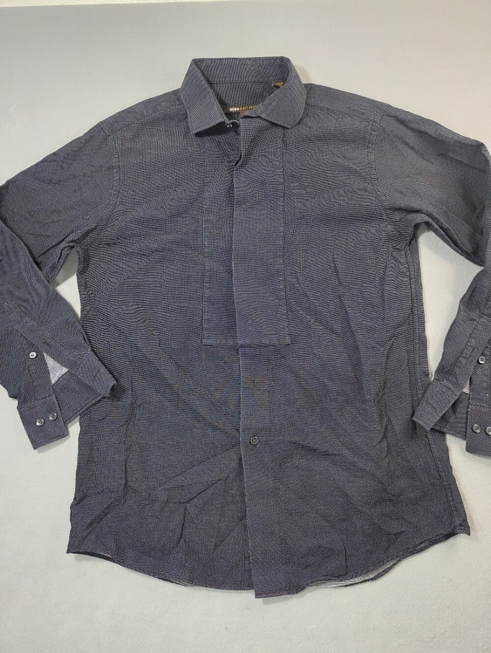 BCBG Men's Grey Long-Sleeve Button-Up Shirt